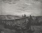 Abraham Journeying Into the Land of Canaan, Genesis 13:1-4, illustration from Dore's 'The Holy Bible', engraved by Pisan, 1866 (engraving)