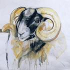 Long Horn Sheep (mixed media)