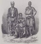 Village chief of the Loango Coast, with wife and dignitary, engraved from a photograph by Dr. Falkenstein, from 'The History of Mankind', Vol.1, by Prof. Friedrich Ratzel, 1896 (engraving)