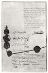 The Treaty of Campo Formio, signed by Napoleon Bonaparte (1769-1821) 17th October 1797 (pen & ink on paper)