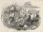 Epsom Races, 'Derby Day': Leaving the Course, from 'The Illustrated London News', 31st May 1845 (engraving)