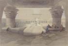 View from under the Portico of the Temple of Edfu, Upper Egypt, 1846 (w/c & gouache over graphite on paper)