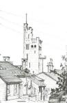 Tower in Knutsford, 2003, (Ink on paper)