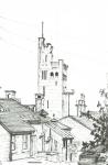 Tower in Knutsford, 2003, (Ink on paper)