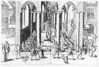 Calvinists destroying statues in the Catholic Churches, 1566 (engraving)