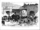 Attack on the Prison Van at Manchester, and the Rescue of the Fenian Leaders Allan, Larkin and O'Brien, 1860s (engraving)