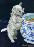 Winnie the Koi Watcher, 2006, (oil on board)