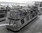 Interior of a Woolworths store, 1956 (b/w photo)