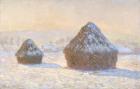 Wheatstaks, snow Effect, Morning, 1891 (oil on canvas)