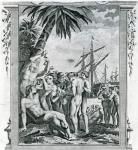The First Interview of Christopher Columbus with the Natives of America, 1777 (engraving)