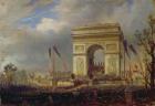 Fete de la Fraternite at the Arc de Triomphe, Place de l'Etoile, Paris om 20th April 1848 (oil on canvas)