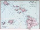 A map of Hawaii c. 1898. The eight major islands of the Hawaiian archipelago. From The History of Our Country, published 1900