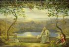 Monk sitting on a Terrace overlooking Lake Nemisee, 1818 (oil on canvas)