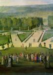 Promenade of Louis XIV by the Parterre du Nord, detail of Louis and his entourage, c.1688 (oil on canvas)