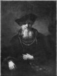 Portrait of a rabbi (oil on canvas) (b/w photo)