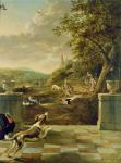 Hunting scene (oil on canvas)