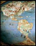 Map of North and South America, from the 'Sala Del Mappamondo' (Hall of the World Maps', c.1574-75 (fresco)