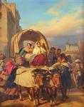 Returning to the Pau Market, 1860 (oil on canvas)