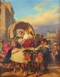 Returning to the Pau Market, 1860 (oil on canvas)