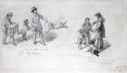 Street Performers, c.1839-43 (pencil on paper)