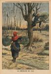 Cutting the mistletoe, back cover illustration from 'Le Petit Journal', supplement illustre, 4th January 1914 (colour litho)