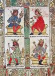 King David, Solomon, Luba and Turnis, from 'Libro de la Sorte e de la Ventura' by Lorenzo Spirito (coloured woodcut)