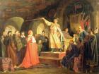 Prince Roman of Halych-Volhynia receiving the ambassadors of Pope Innocent III, 1875 (oil on canvas)