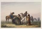 Supplying Camp with Buffalo Meat, c.1858-60 (w/c on paper)