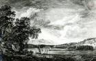 View of Hudson's River of Pakepsey (engraving) (b/w photo)