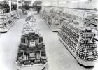 Interior of a Woolworths store, 1956 (b/w photo)