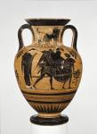 Athenian Attic black-figure neck amphora showing the sack of Troy c.510 BC (terracotta)