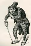 Quilp. Illustration by Harry Furniss for the Charles Dickens novel The Old Curiosity Shop, from The Testimonial Edition, published 1910.