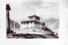 The Residence of Lam Glassa-too, watercolour by Samuel Davies after an engraving (w/c on paper) (b/w photo)