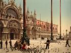 Pigeons in St. Mark's Place, Venice, Italy, c.1890-c.1900