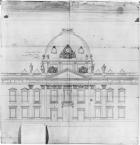 Design for the Ecole Militaire in Paris, 1769 (pencil on paper)