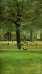The Ladie's Mile, Kensington Gardens (oil on panel)