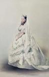 HRH The Princess Alexandra Caroline of Denmark in her wedding dress, 1863 (litho) (pair of 75988)