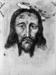 Head of Christ (oil on canvas) (b/w photo)