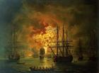 The Destruction of the Turkish Fleet at the Bay of Chesma, 1772 (oil on canvas)