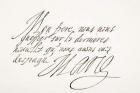 Handwriting and signature of Marie de Medici (pen & ink on paper)