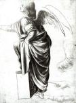 Study of an Angel (chalk on paper) (b/w photo)