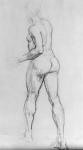 Study of a nude woman, 1915 (charcoal on paper)