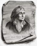 Portrait of Jean Paul Marat (1743-93) engraved by Jean Baptiste Amedee Guillaume (1822-93) (engraving)