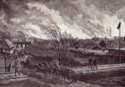 The burning of Stry, near Lemberg, from The Illustrated London News, 1st May 1845 (engraving)