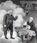 Boswell and the Ghost of Samuel Johnson, published in 1803 (engraving) (b/w photo)