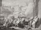 The death of Major Peirson at St. Helier, retaking Jersey from the French, 8 January 1781, from `Illustrations of English and Scottish History' Volume II (engraving)
