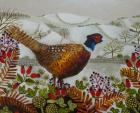 Pheasant and Snowy Hillside