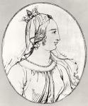 Eleanor of Aquitaine (c.1122-1204) (engraving) (b/w photo) (detail of 158139)
