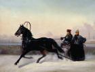 Emperor Nicholas I (1796-1855) Driving in a Sleigh (oil on canvas)