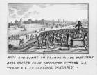A man of the Fronde exhorting the Parisians to rise up against Cardinal Mazarin's tyranny on 6th January 1649 (engraving) (b/w photo)